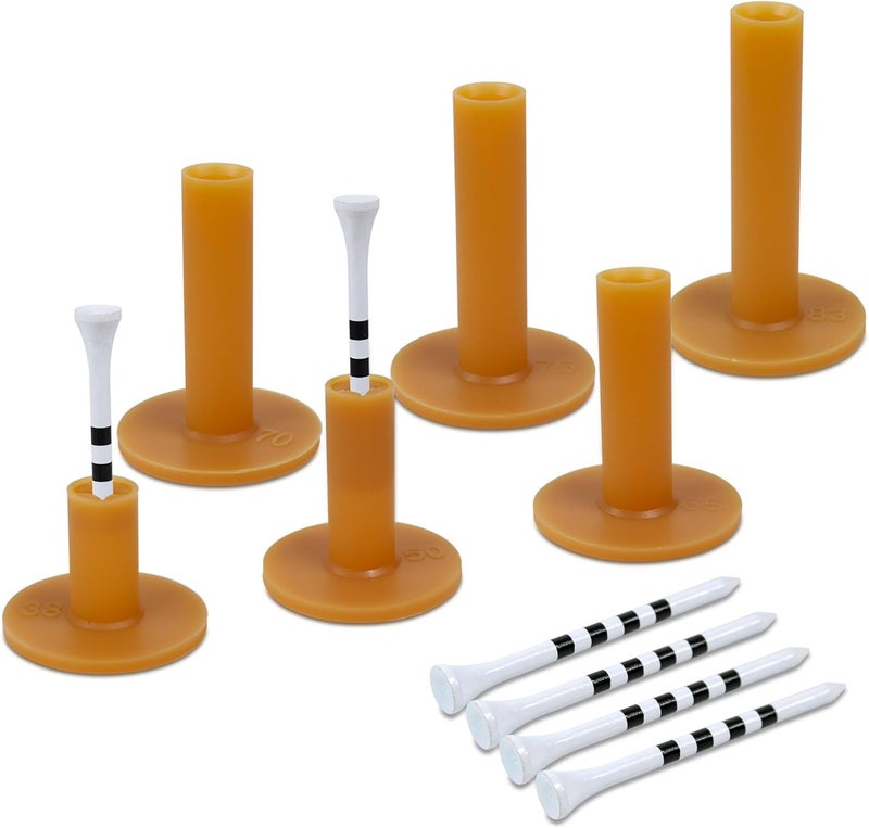 TROLLBIRD Premium Rubber Golf Tees for Mats Golf Tee Holder for Driving Range Simulator Hitting Mats and Outdoor Training 6 Sizes Rubber Tees & 6pcs 3-1/4 Tees (12 Pcs) - Image 1